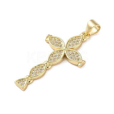 Brass Micro Micro Pave Clear Cubic Zirconia Pendants KK-A212-01G-G-1