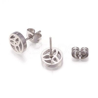Tarnish Resistant 304 Stainless Steel Stud Earrings EJEW-N045-02P-1