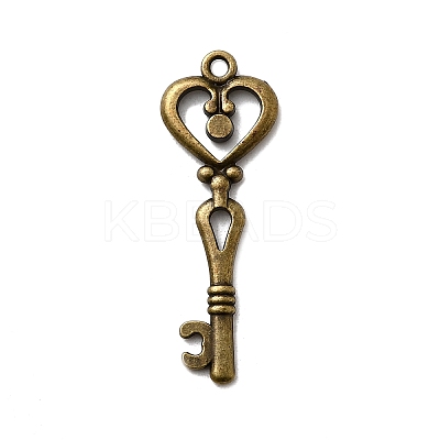 Tibetan Style Alloy Key Pendant Rhinestone Settings LS-TIBEP-Q036-001AB-NR-1