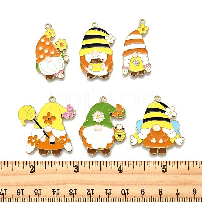 12Pcs 6 Styles Bees Theme Alloy Enamel Pandants FIND-FP0002-92-1