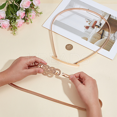 2Pcs 2 Styles Alloy Chain Belts with Fasteners AJEW-OC0014-77-1