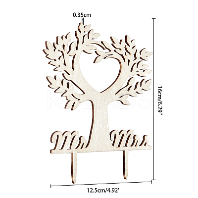 Cake Toppers Wooden Bird Tree Cake Topper for Rustic Wedding Anniversary Party Cake Decoration Supplies WOOD-WH0015-31-1
