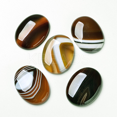 Natural Striped Agate/Banded Agate Cabochons X-G-F296-02-30x40mm-1