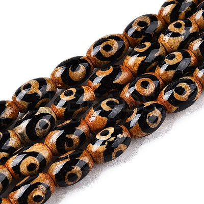 Natural Tibetan Agate 3-Eye Beads Strands G-T138-195C-1