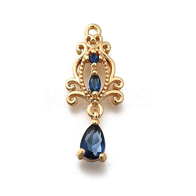 Brass Micro Pave Cubic Zirconia Pendants X-KK-K378-65G-02-1