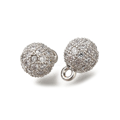 Rack Plating Brass Micro Pave Cubic Zirconia Charms KK-F883-07P-01-1