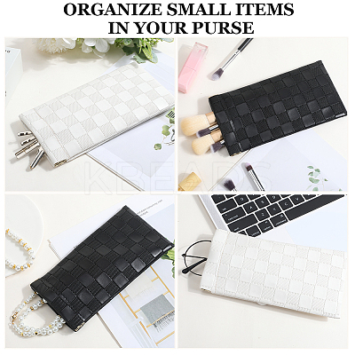 2Pcs 2 Colors PU Imitation Slip-in Leather Glasses Case AJEW-CN0003-26C-1