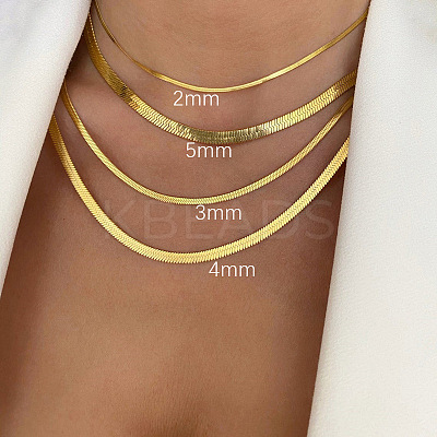 304 Stainless Steel Snake Chain Necklaces for Women WG80FEF-02-1