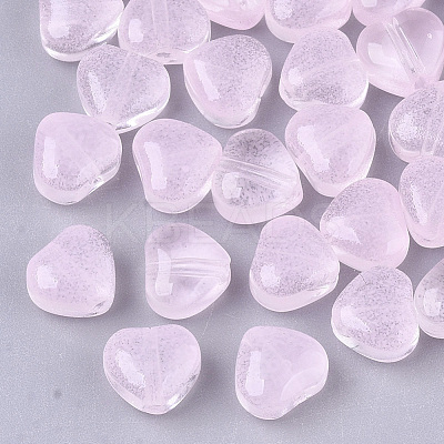 Transparent Spray Painted Glass Beads GLAA-N035-02-A02-1