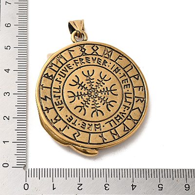 304 Stainless Steel Big Pendants LS-STAS-D091-05AG-1