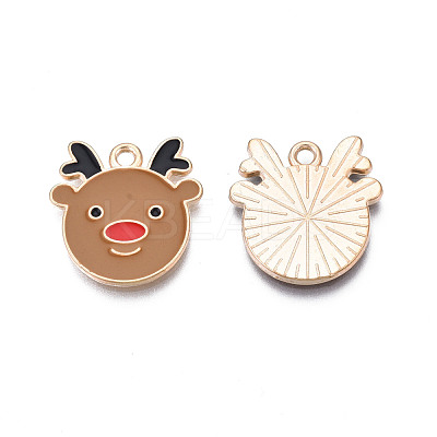 Christmas Alloy Enamel Pendants ENAM-Q442-48B-1
