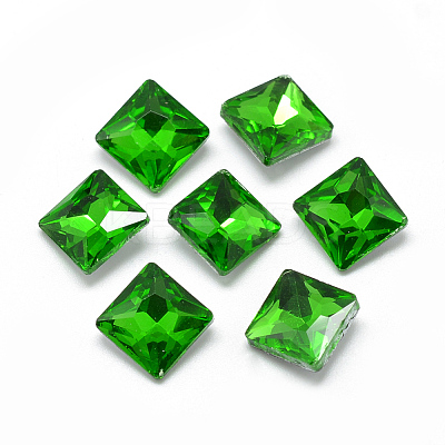 Pointed Back Glass Rhinestone Cabochons RGLA-T027-8x8mm-20-1