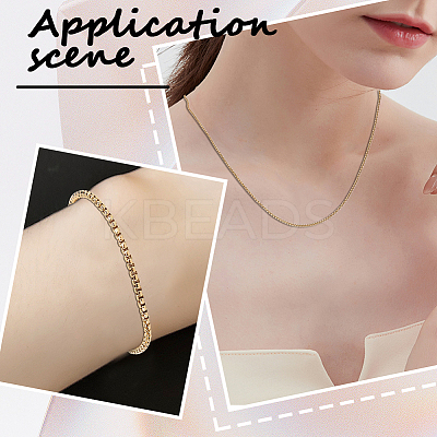 DIY 304 Stainless Steel Venetian Chains Box Chains Necklaces Making Kits DIY-BBC0002-04-1