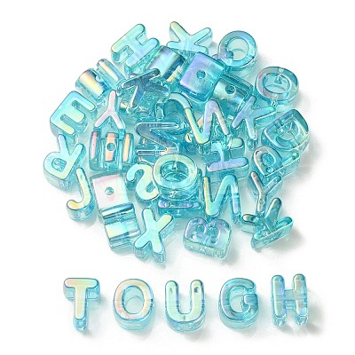 UV Plating Rainbow Iridescent Acrylic Beads OACR-C012-02C-1-1