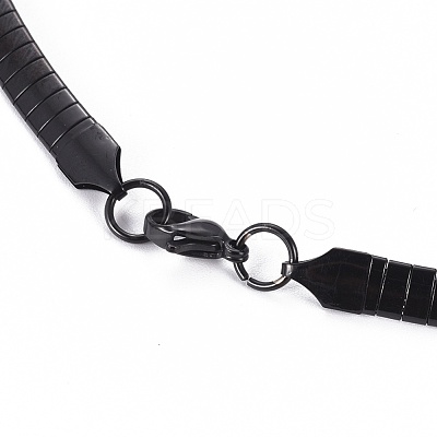 304 Stainless Steel Choker Necklaces and Bangles Jewelry Sets SJEW-L144-A01-B-1