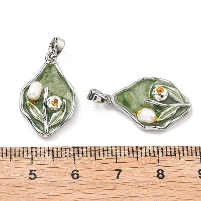Brass Enamel Pendants KK-B129-25P-01-1