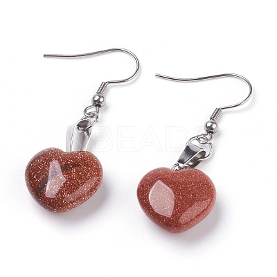 Natural & Synthetic Mixed Gemstone Dangle Earrings EJEW-JE02730-1