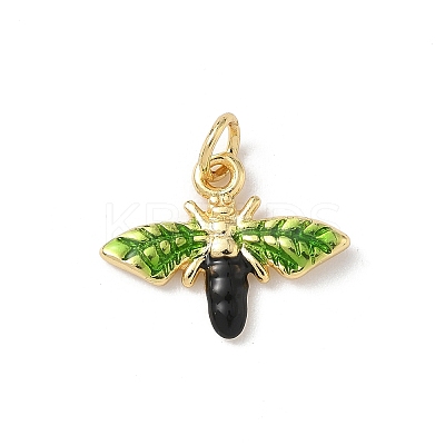 Insect Themes Brass Enamel Pendants KK-B155-01A-02G-1