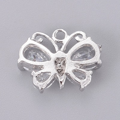 Brass Cubic Zirconia Pendants KK-F809-05P-1