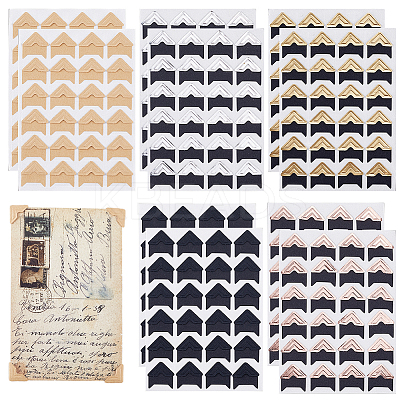 10Pcs 5 Colors Retro Hot Stamping Paper Photo Corner Self-Adhesive Stickers AJEW-CP0003-78-1
