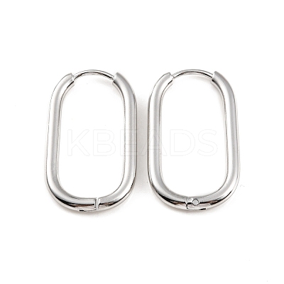Non-Tarnish 304 Stainless Steel Oval Hoop Earrings EJEW-M218-02B-P-1