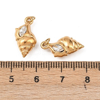 304 Stainless Steel with Clear Cubic Zirconia Pendants STAS-G364-05G-1