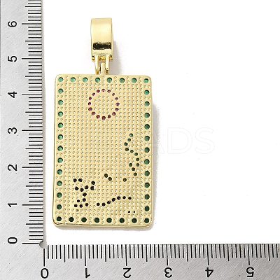 Brass Micro Pave Cubic Zirconia Pendants with Enamel KK-H458-04G-06-1