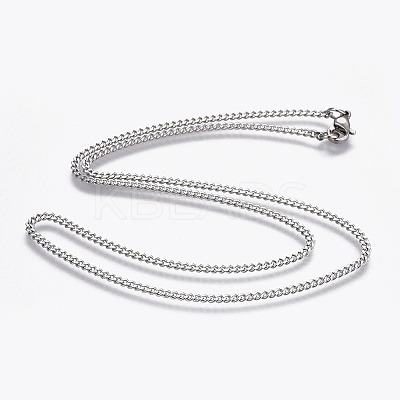 Non-Tarnish 304 Stainless Steel Curb Chains Necklaces LS-NJEW-L167-17-P-1