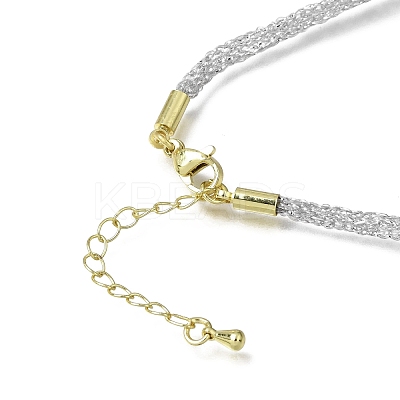 3.5MM Polyester Metallic Cord Braided Cord Necklace Making FB-CBAA152-01G-09-1
