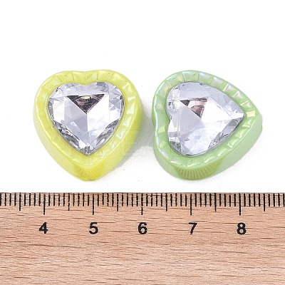 UV Plating Iridescent Acrylic with Rhinestone Beads OACR-B021-08-1