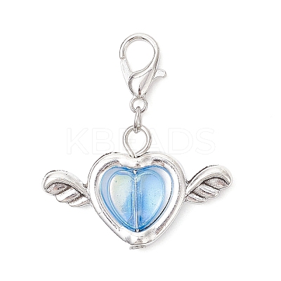 7Pcs Acrylic & Alloy Pendant Decorations HJEW-JM03983-1