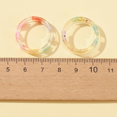 6Pcs 6 Styles Resin Stackable Finger Rings Set for Women RJEW-FS0001-09-1