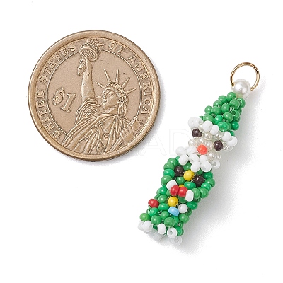 Easter Glass Seed Beaded Dwarf Pendants PALLOY-MZ01037-02-1