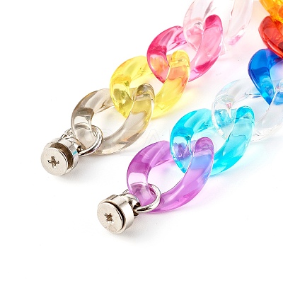 Acrylic Curb Chain Phone Case Chain HJEW-JM00504-05-1