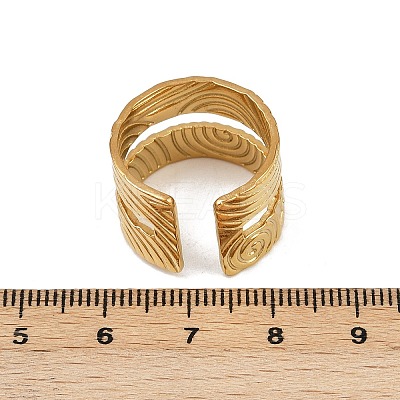304 Stainless Steel Cuff Open Rings for Women RJEW-H255-01G-06-1