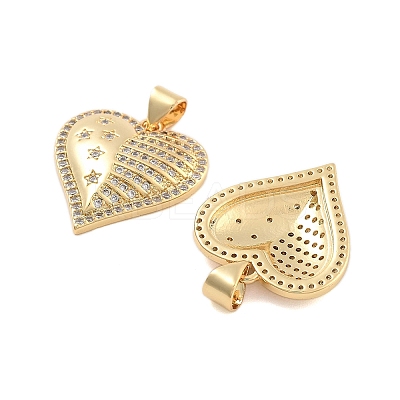 Brass Pave Clear Cubic Zirconia Pendants KK-U009-05G-G-1