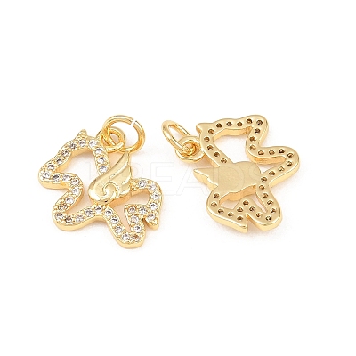 Brass Micro Pave Cubic Zirconia Pendants KK-C162-033G-1