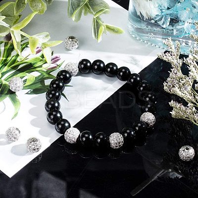 Rack Plating Brass Cubic Zirconia Beads ZIRC-NB0001-05-1