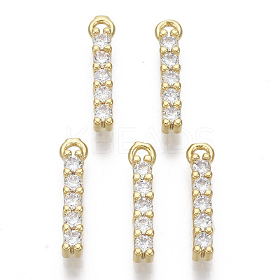 Brass Micro Pave Cubic Zirconia Charms X-KK-T060-05-I-G-NF-1