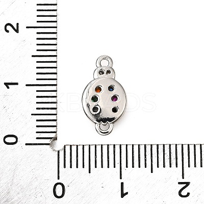 Brass Micro Pave Colorful Cubic Zirconia Links KK-D356-18P-1
