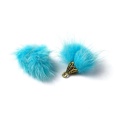 Faux Mink Fur Tassel Pendant Decorations FIND-YW0002-24I-1