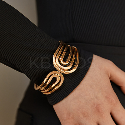 Hollow Out 304 Stainless Steel Hinged Bangles for Women FS-WG4A512-01-1