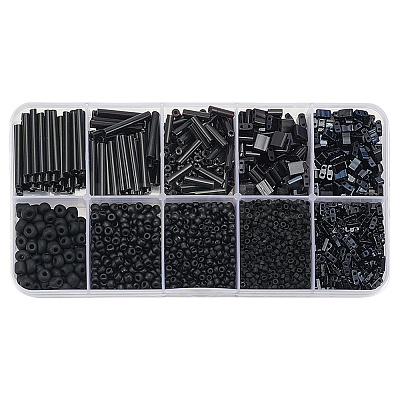 100G 10 Styles Frosted Opaque Glass Seed Beads Set SEED-GO0001-11D-1