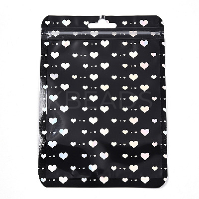 Rectangle Glitter Holographic Plastic Yin-yang Zip Top Gift Bags OPP-E004-01B-C01-1