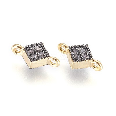 Brass Micro Pave Cubic Zirconia Links ZIRC-G150-16A-1