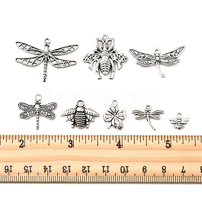 32Pcs 8 Style Tibetan Style Alloy Pendants TIBEP-FP0001-08-1