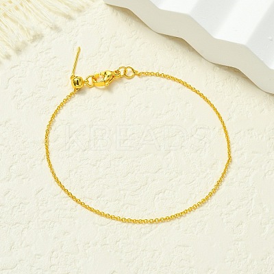 Brass Cable Chains Bracelets for Women BJEW-G735-09G-1
