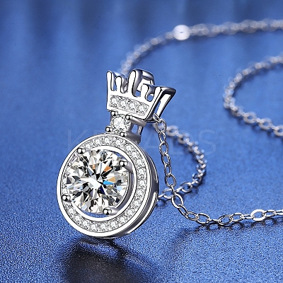 Anti-Tarnish Rhodium Plated 925 Sterling Silver Micro Pave Clear Cubic Zirconia Cable Chain Necklaces AJEW-U007-03P-1