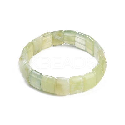 Natural New Jade Beaded Stretch Bracelets for Women Men BJEW-M049-08A-1