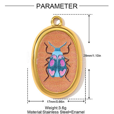 Printed 304 Stainless Steel Pendants STAS-OY003-49G-02-1